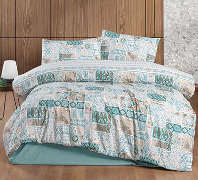 Kristal Nevresim Takımı Tek Kişilik Terry Cotton Nezrin Yeşil