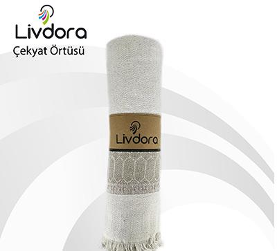 Livdora Çekyat Örtüsü 170*210 Petek Ekru-Bej