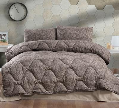 Kristal Yorgan Seti Tek Kişilik Terry Cotton Karen Kahve