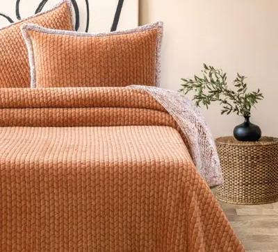 Merinos Yatak Örtüsü Çift Kişilik All Day Mosaic Tarçın