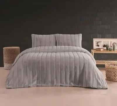 Merinos Yatak Örtüsüt Tk Luxe Çizgili Silver (Dy)