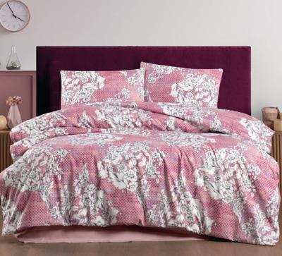 Kristal Nevresim Takımı Çift Kişilik Terry Cotton Rina Fuşya