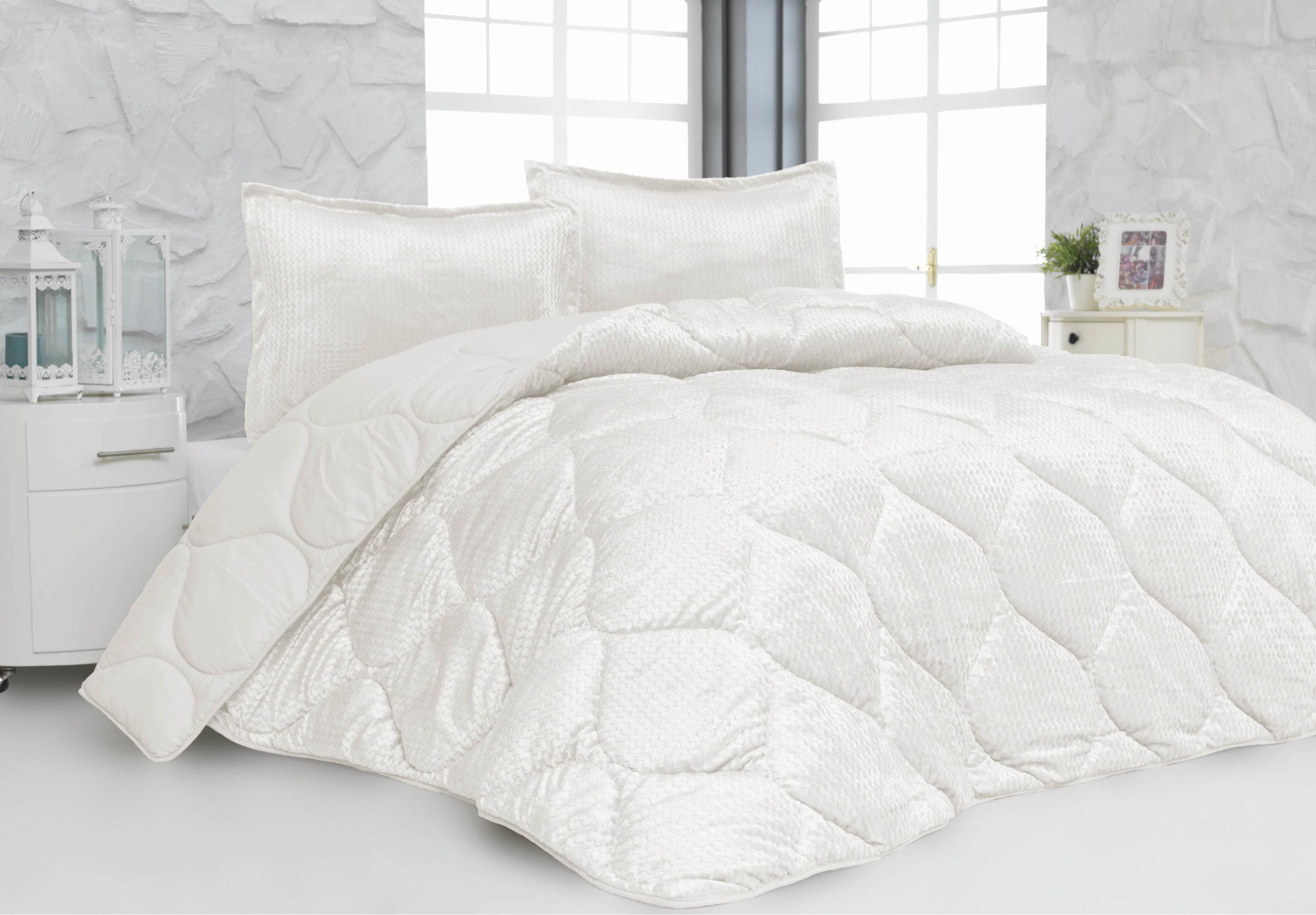 Merinos Yorgan Fashion Micro 195*215 Zigzag Kemik