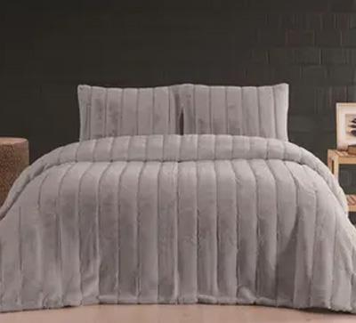 Merinos Yatak Örtüsü Çk Luxe Çizgili Silver